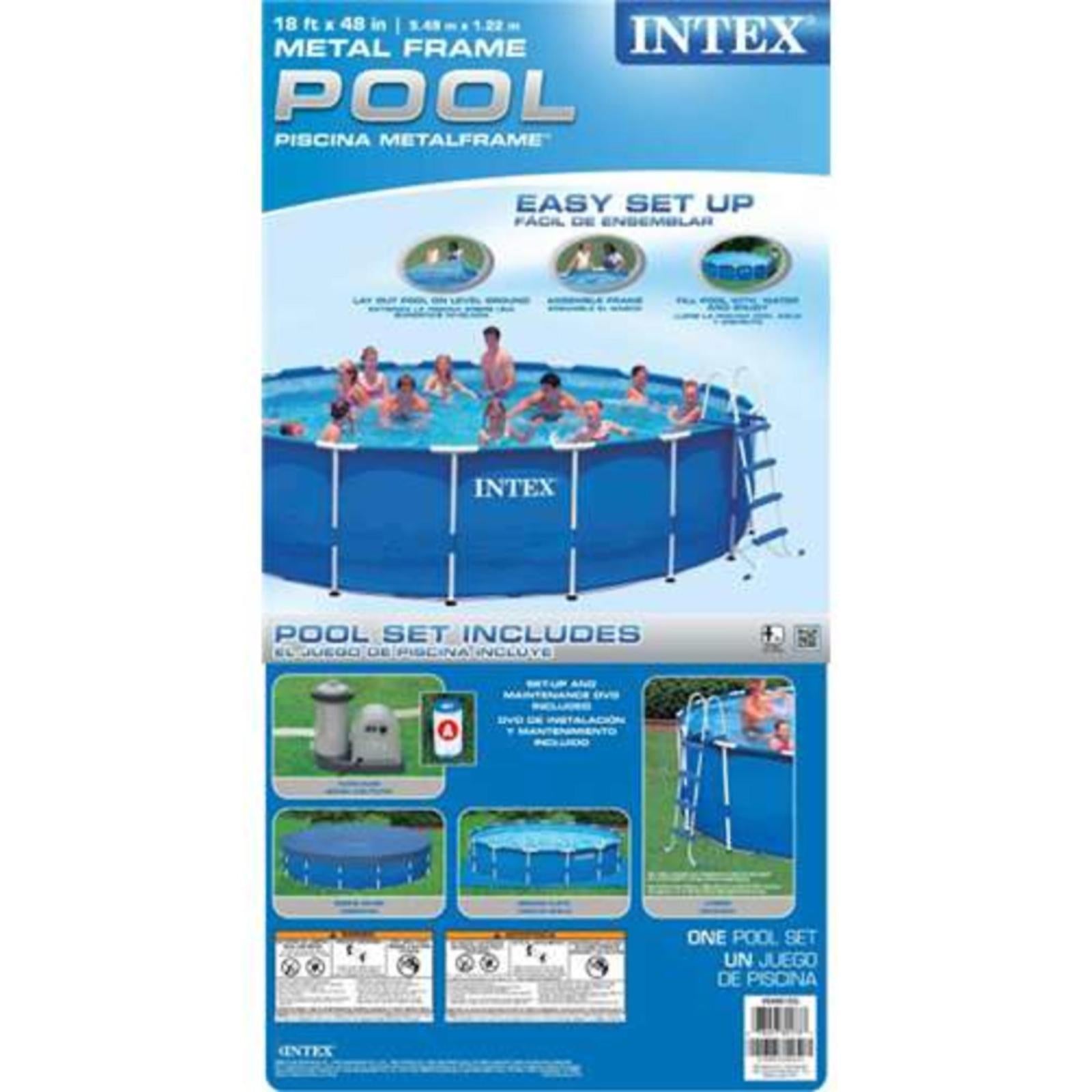 18' x 48" Metal Frame Above-Ground Swimming Pool Set with Filtration Pump
