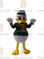 Donald's BIGGYMONKEYmascot costume in green military gear. donald costume