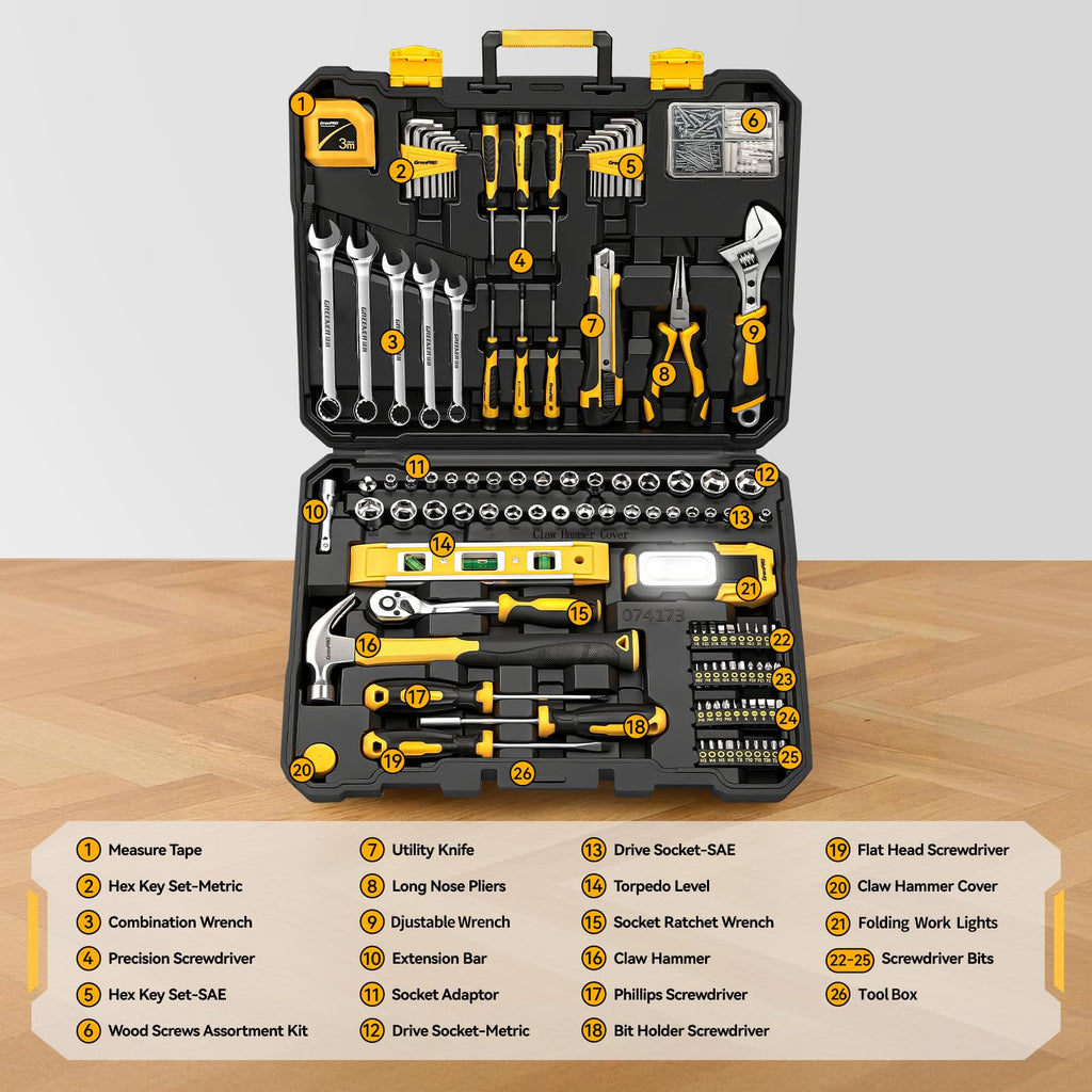 219PCS Tool Set Tool Kit For Home, Car Motorcycle Automotive Basic Dorm Starter Household Hand Tool Kits, Mechanics Tools Set For Women, Portable Plastic Tool Boxes Organizers And StoraCase