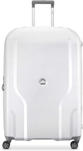 Clavel Hardside Expandable Luggage with Spinner Wheels, White, Checked-Medium 25 Inch