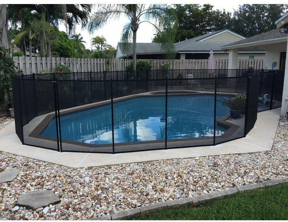 in-ground pool safety fence 4 ft. x 12 ft. section diy install child safety new