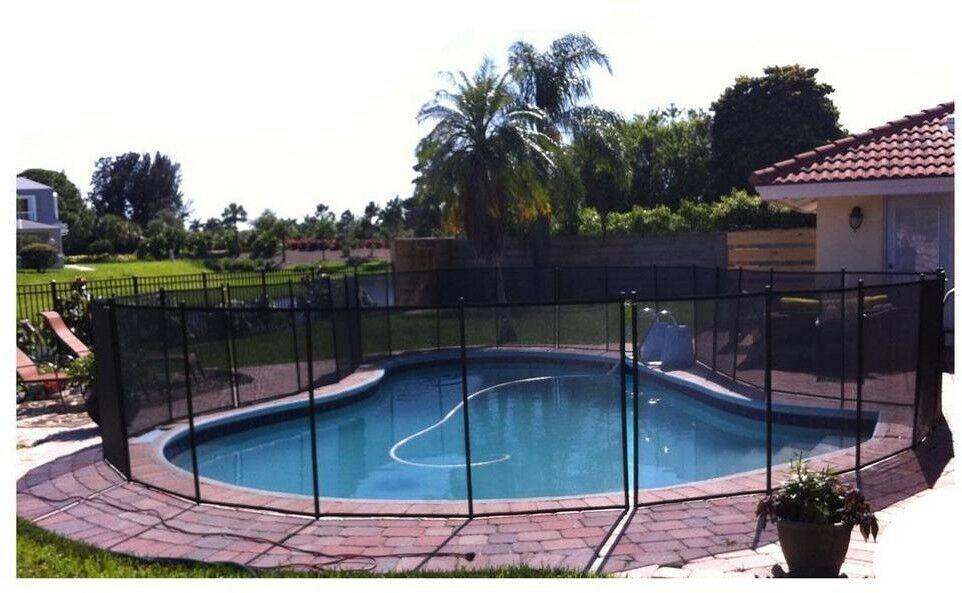 in-ground pool safety fence 4 ft. x 12 ft. section diy install child safety new