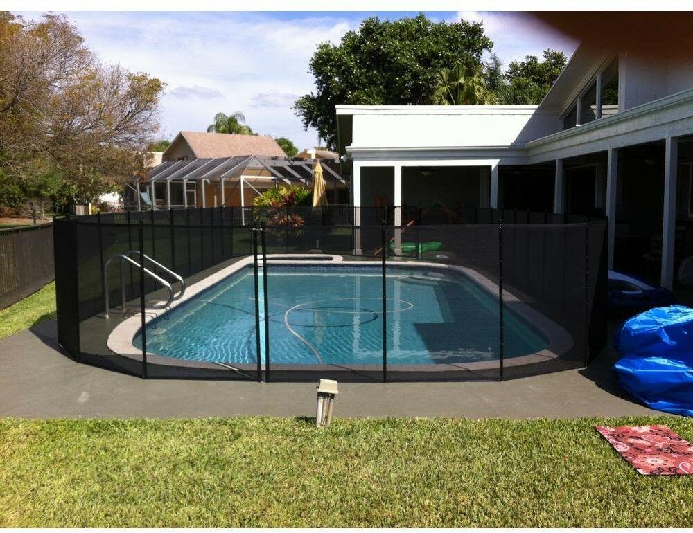 in-ground pool safety fence 4 ft. x 12 ft. section diy install child safety new