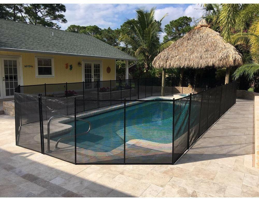 in-ground pool safety fence 4 ft. x 12 ft. section diy install child safety new