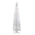 7' Pre-Lit White Iridescent Tinsel Artificial Christmas Tree - Clear Lights