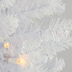 7' Pre-Lit White Iridescent Tinsel Artificial Christmas Tree - Clear Lights