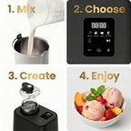 Home, 1.2 Qt Electric Ice Cream Maker with Compressor, Touchscreen Ice Cream Machine, -In Compressor, Automatic Sorbet, FroYo, Italian Ice Maker, No Pre-Freeze