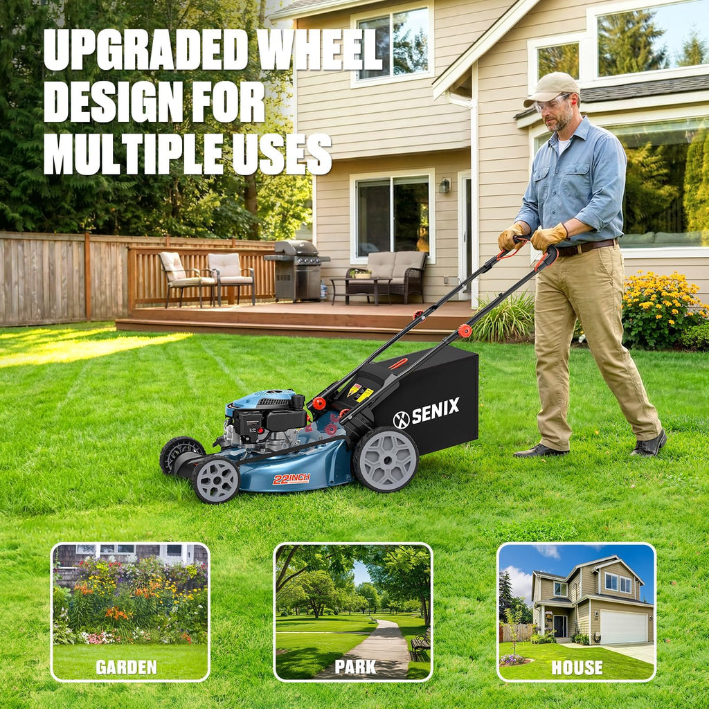 22 Inch Self Propelled Gas Lawn Mower 170cc 4-Cycle RWD Mower |  22" Self-Propelled Gas Lawn Mower, Gas Powered Lawn Mower,170cc 4-Cycle Engine, Easy Start