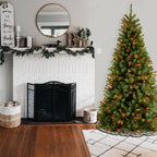 6.5 ft. North Valley Spruce Artificial Christmas Tree with Multicolor Lights