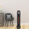 SEGMART 1500W Infrared Heater, 24" Personal Heater with Remote Control, Electric Ceramic Heater with 2 Element Quartz, 3 Heat Settings, Quick Heat-up for Home Office Indoor Use, Black, S8646