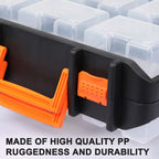 16 Compartments Detachable Toolbox Organizer,Hardware Organizer Box with Removable Sections,Carrying StoraCase for Patts,Screws,Bolts,Nuts,Toys