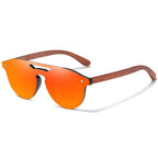 Wooden Leg Lightweight Pilot Style Polarized Sunglasses