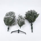 Luxen Home Pre-Lit Clear LED 7ft Artificial Flocked Christmas Tree with Metal Stand
