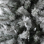 Luxen Home Pre-Lit Clear LED 7ft Artificial Flocked Christmas Tree with Metal Stand