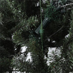 Luxen Home Pre-Lit Clear LED 7ft Artificial Flocked Christmas Tree with Metal Stand