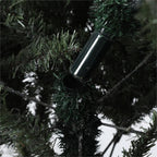 Luxen Home Pre-Lit Clear LED 7ft Artificial Flocked Christmas Tree with Metal Stand