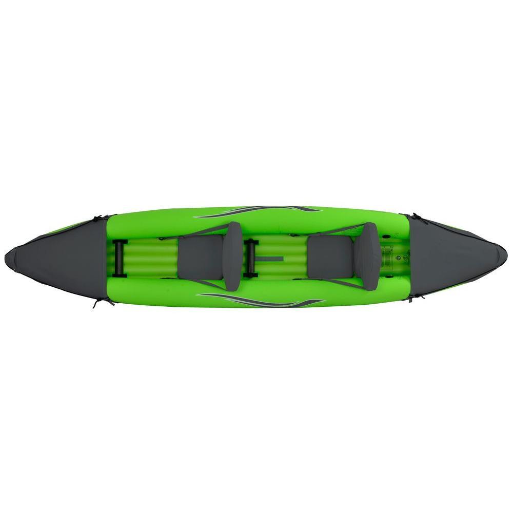 12 ft. Green Inflatable 2-Person Sport Kayak with Rotatable Paddle