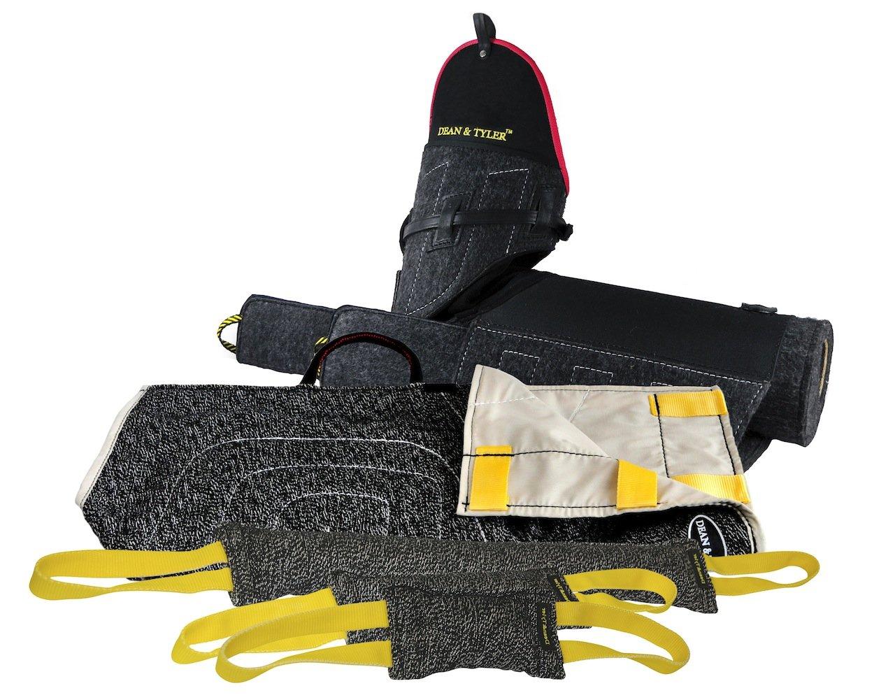 Dean &amp; Tyler 5-Piece Professional Training Bundle Set for Dogs with 1 Tri-Bite Sve/1 French Linen Cover/1 Small Tug/1 Medium Tug/1 LarTug