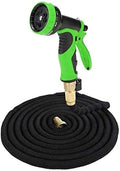 Garden Glue Hose, Expandable Natural Latex Garden Watering Hose Triple Elongation 25-100FT Telescopic Flexible Hose Car Wash Hose with 10 Mode Water Gun (Color : Black)