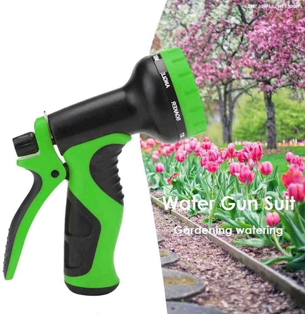 Garden Glue Hose, Expandable Natural Latex Garden Watering Hose Triple Elongation 25-100FT Telescopic Flexible Hose Car Wash Hose with 10 Mode Water Gun (Color : Black)
