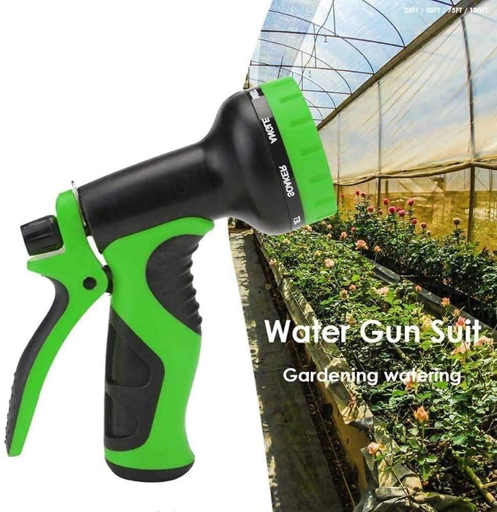 Garden Glue Hose, Expandable Natural Latex Garden Watering Hose Triple Elongation 25-100FT Telescopic Flexible Hose Car Wash Hose with 10 Mode Water Gun (Color : Black)