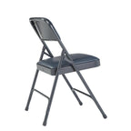 Blue Vinyl Padded Seat Stackable Folding Chair (Set of 4)