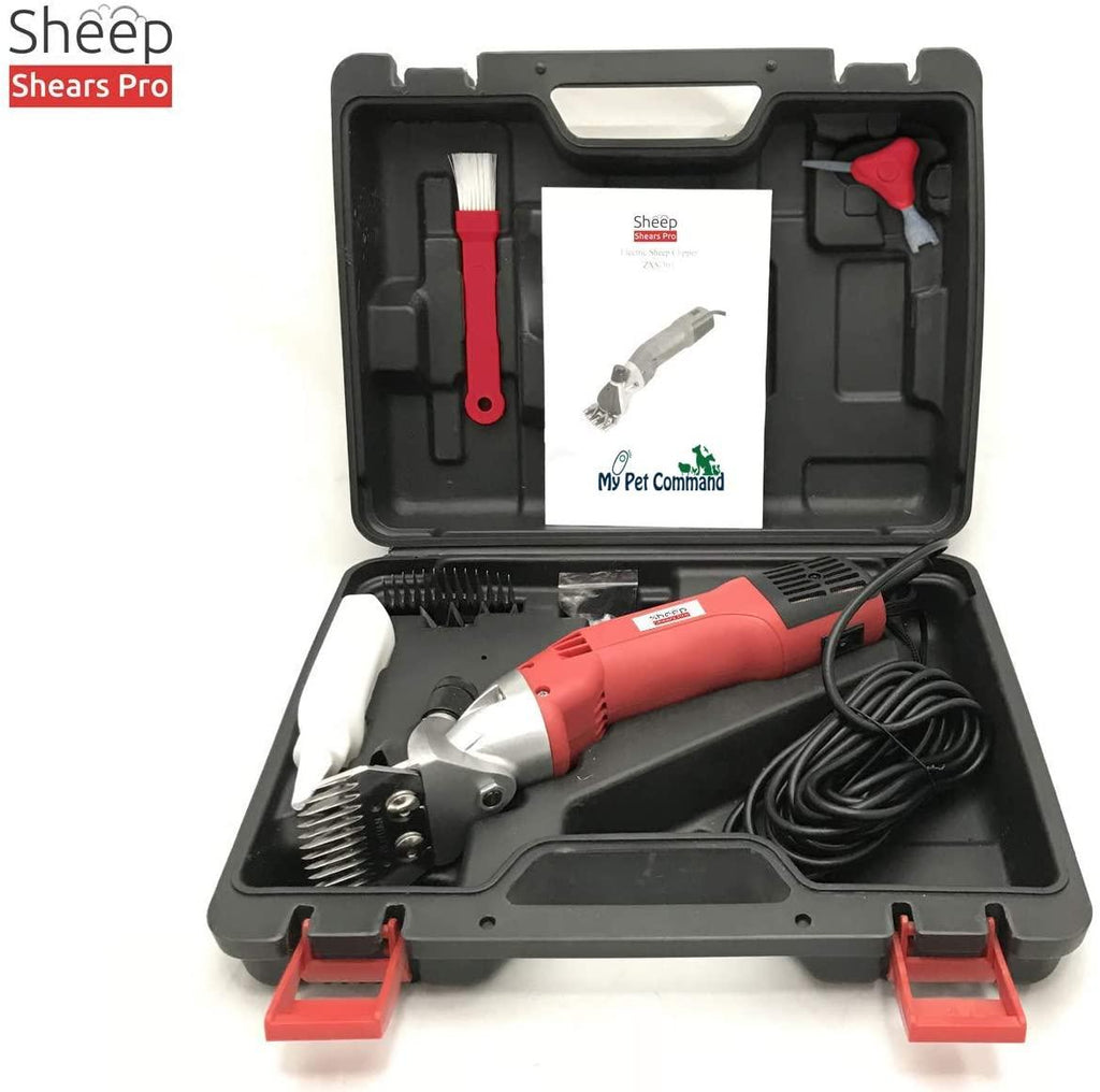 sheep shears pro 110v 500w professional heavy duty electric shearing clippers with 6 speed, for shaving fur wool in sheep, goats, cattle, and other farm livestock pet, with grooming carrying case ce