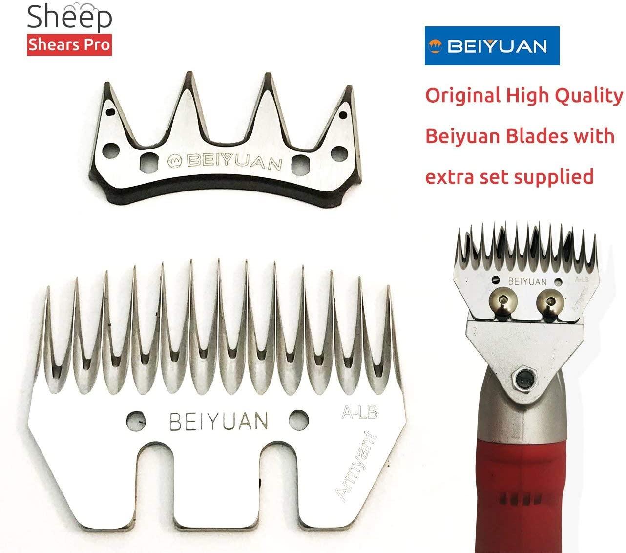 sheep shears pro 110v 500w professional heavy duty electric shearing clippers with 6 speed, for shaving fur wool in sheep, goats, cattle, and other farm livestock pet, with grooming carrying case ce