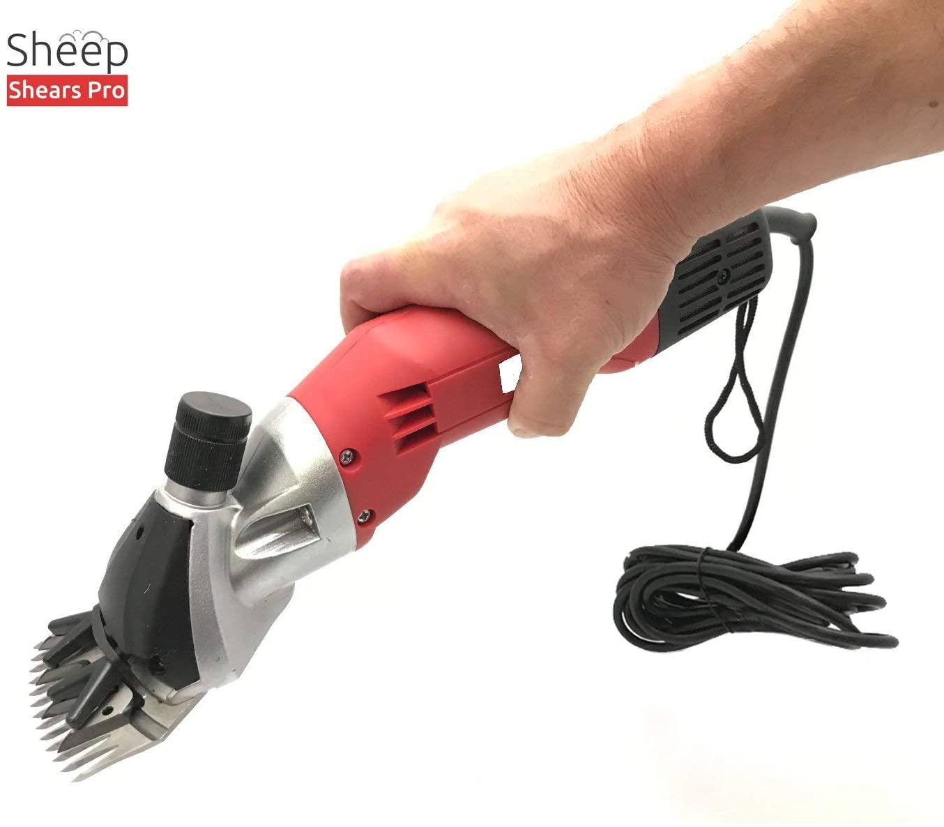 sheep shears pro 110v 500w professional heavy duty electric shearing clippers with 6 speed, for shaving fur wool in sheep, goats, cattle, and other farm livestock pet, with grooming carrying case ce