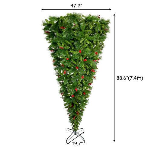 7.4FT 1500 Tips Xmas Christmas Tree Artificial Festival Spruce Decorations PVC