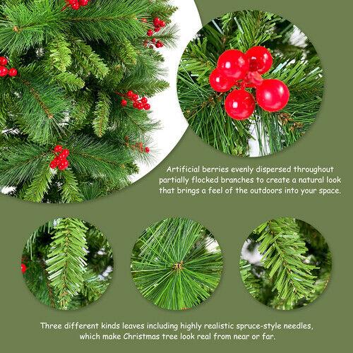 7.4FT 1500 Tips Xmas Christmas Tree Artificial Festival Spruce Decorations PVC