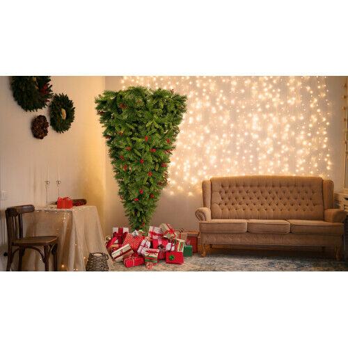 7.4FT 1500 Tips Xmas Christmas Tree Artificial Festival Spruce Decorations PVC