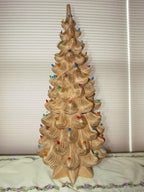 Beige/Tan Ceramic Christmas Tree 34  Atlantic Mold 3 TIER A834