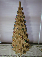 Beige/Tan Ceramic Christmas Tree 34  Atlantic Mold 3 TIER A834