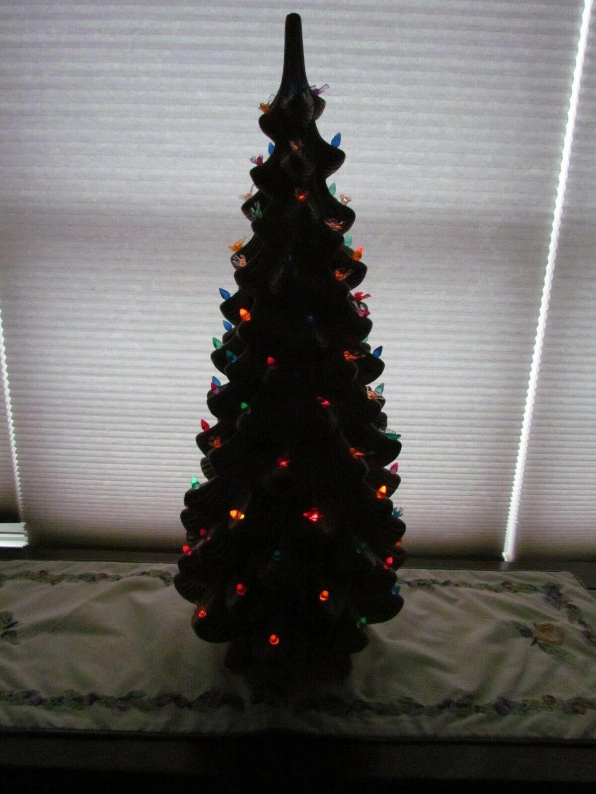 Beige/Tan Ceramic Christmas Tree 34  Atlantic Mold 3 TIER A834