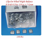 150 Pcs 0.25 oz 1/4 oz P Style Steel Wheel Weight, Clip on balancing