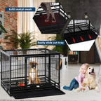 Dog Crate Cafor LarDogs Heavy Duty 48 /36Inches Dog Kennel Pet Playpen for Training Indoor Outdoor with Plastic Tray Double Doors &amp; Locks