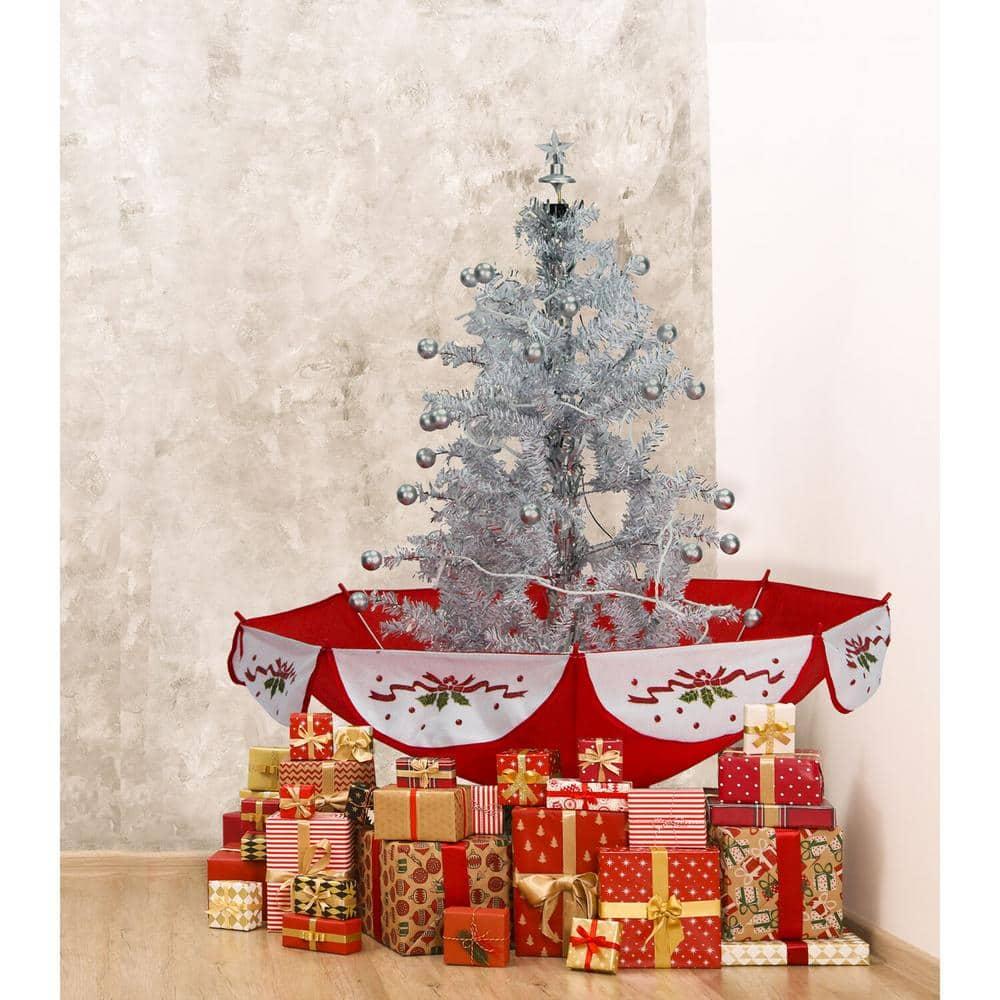 29 in. White Christmas Tree with Star Topper and Umbrella Base