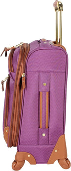 er Luggage Collection - Lightweight Softside Expandable Suitcase for Men &amp; Women - Durable 20 Inch Carry On Bag with 4-Rolling Spinner Wheels (Global Purple)