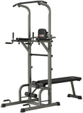 Kicode Power Tower with Bench, Pull Up Bar Dip Station, Height Adjustable Pull Up Tower, Multifunctional Training for Indoor Home Gym