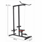 Abcnature Exercise Pulldown Weight Machine Adjustable Height Body Lat Pull Down Machine Low Bar Cable for Strengthening Many Muscle Groups Max Capacity 395lb Black