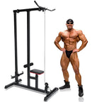 Abcnature Exercise Pulldown Weight Machine Adjustable Height Body Lat Pull Down Machine Low Bar Cable for Strengthening Many Muscle Groups Max Capacity 395lb Black