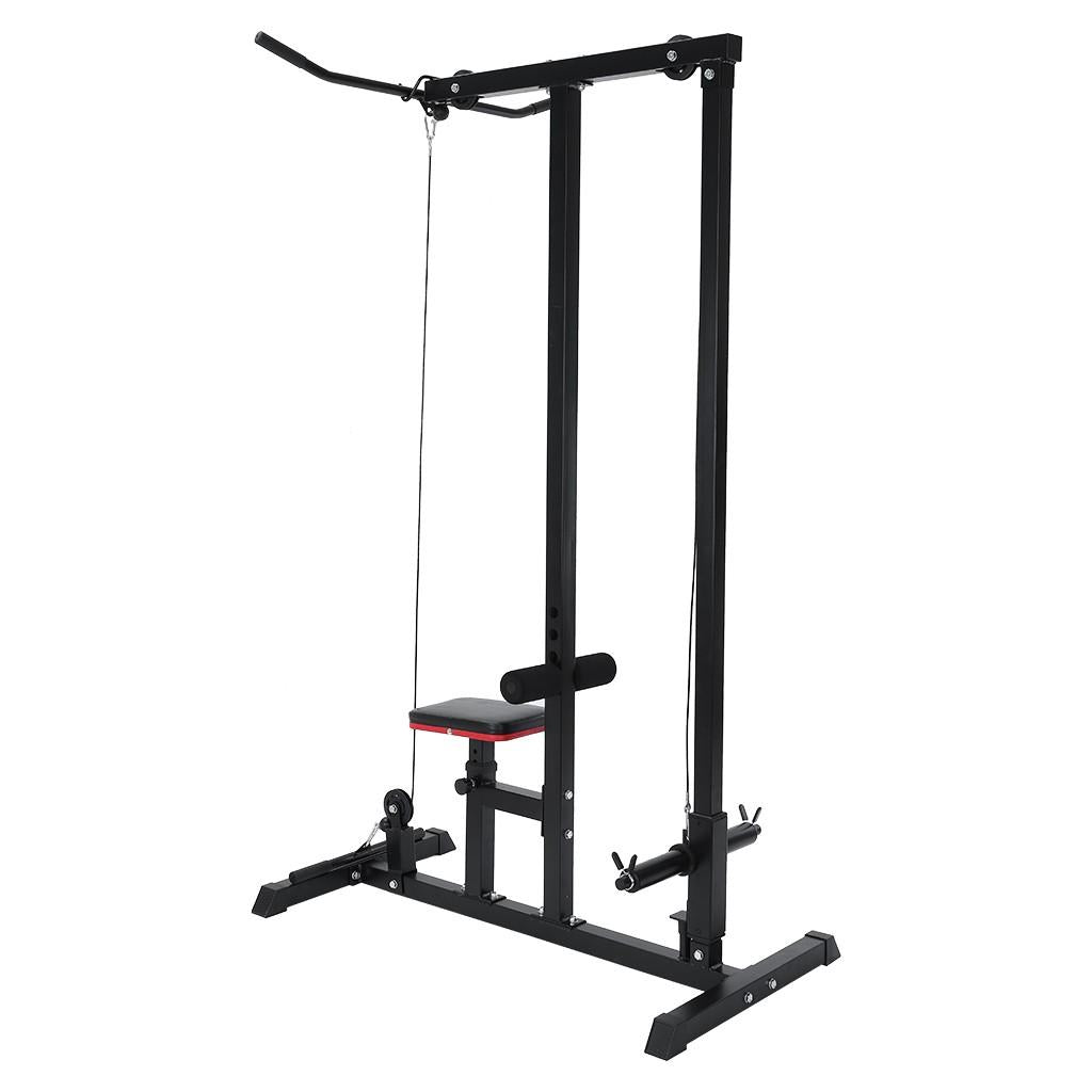 Abcnature Exercise Pulldown Weight Machine Adjustable Height Body Lat Pull Down Machine Low Bar Cable for Strengthening Many Muscle Groups Max Capacity 395lb Black