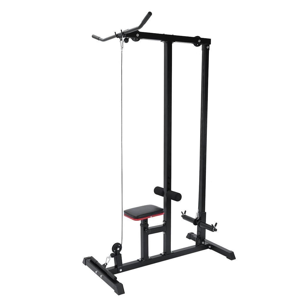 Abcnature Exercise Pulldown Weight Machine Adjustable Height Body Lat Pull Down Machine Low Bar Cable for Strengthening Many Muscle Groups Max Capacity 395lb Black