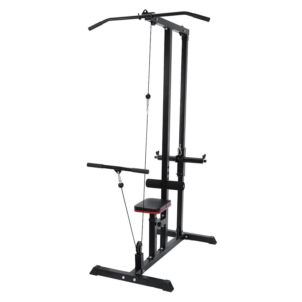 Abcnature Exercise Pulldown Weight Machine Adjustable Height Body Lat Pull Down Machine Low Bar Cable for Strengthening Many Muscle Groups Max Capacity 395lb Black