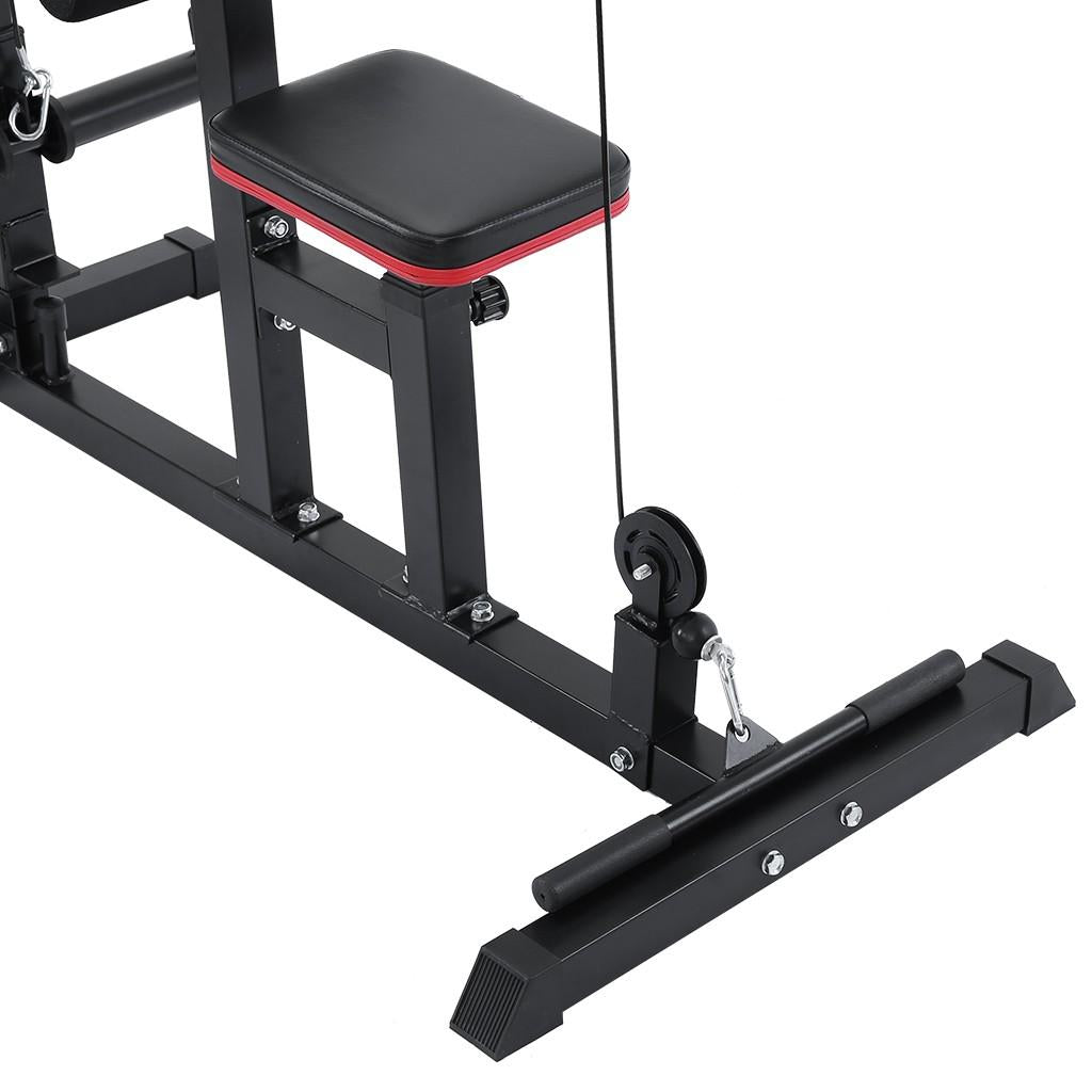 Abcnature Exercise Pulldown Weight Machine Adjustable Height Body Lat Pull Down Machine Low Bar Cable for Strengthening Many Muscle Groups Max Capacity 395lb Black