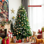 7 ft. Pre-Lit Snowy Artificial Christmas Tree Hinged Tree 11 Flash Modes with 450 Multi-Color Lights