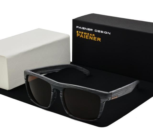 Retro Imitation Wood Polarized Sunglasses