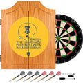 VAF 21 in. Philadelphia Bell Wood Dart Board Cabinet Set