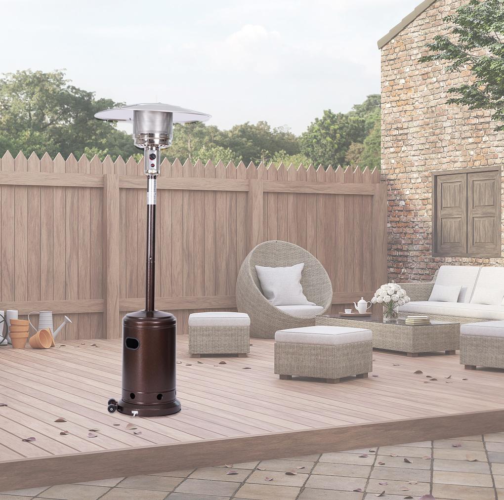 Dcenta Outdoor Gas ,Portable Power ,88 Inches Tall Premium Standing Patio ,With Auto Shut Off And Simple Ignition System,Wheels And Base Reservoir